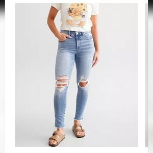 BKE Denim Parker Universal Fit High Rise Anckle Skinny Jeans Womens Size 32x27